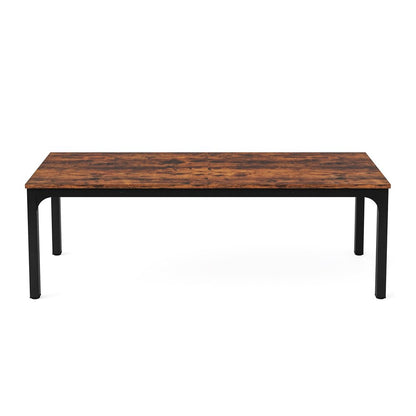 46" Brown and Black Wood and Iron Dining Table HomeRoots