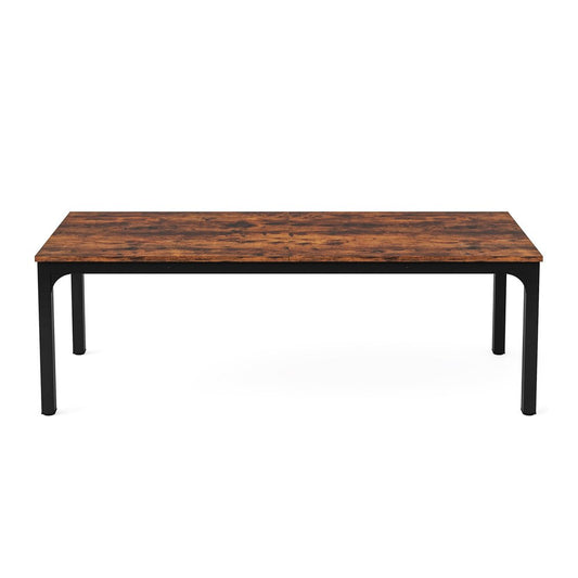 46" Brown and Black Wood and Iron Dining Table HomeRoots
