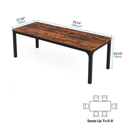 46" Brown and Black Wood and Iron Dining Table HomeRoots