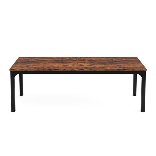 46" Brown and Black Wood and Iron Dining Table HomeRoots