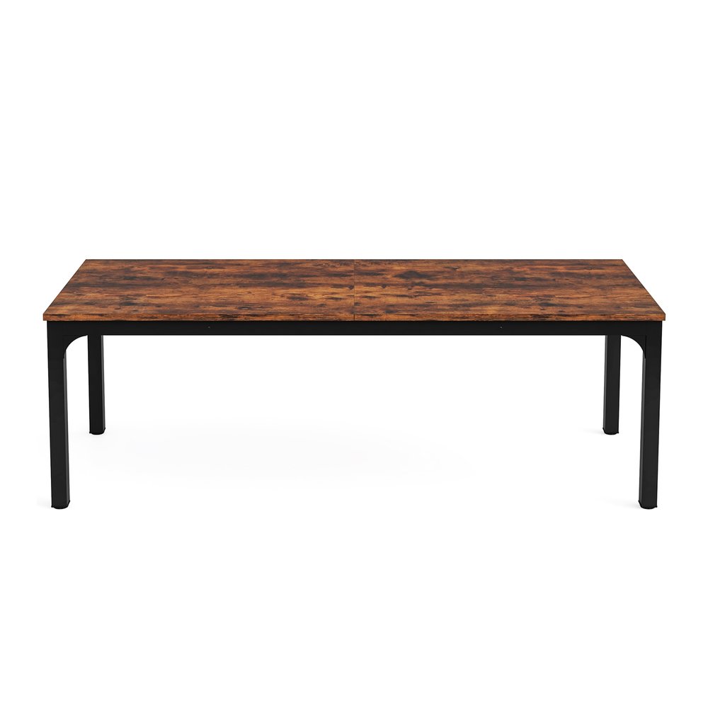 46" Brown and Black Wood and Iron Dining Table HomeRoots