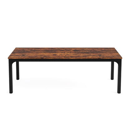 46" Brown and Black Wood and Iron Dining Table HomeRoots