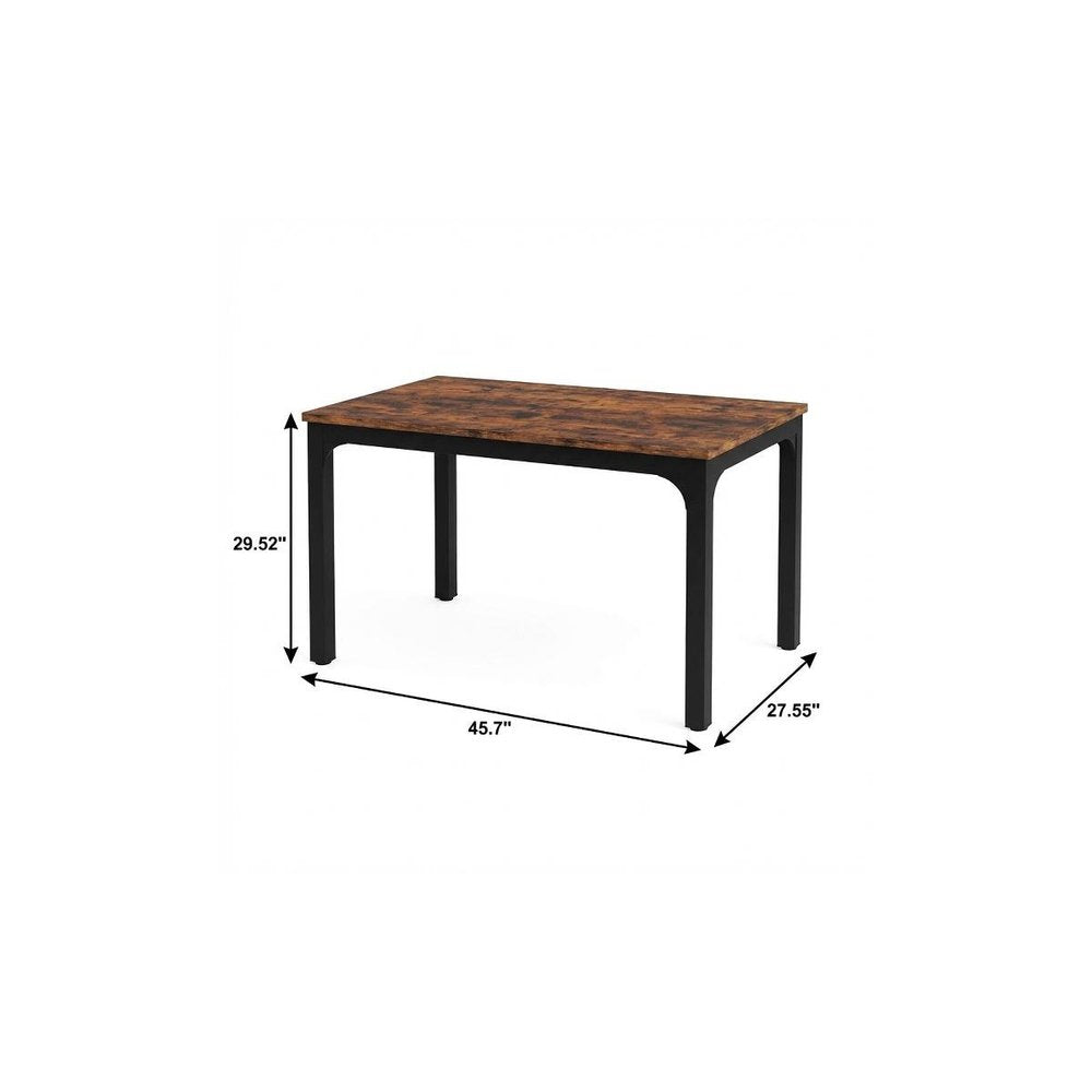 46" Brown and Black Wood and Iron Dining Table HomeRoots
