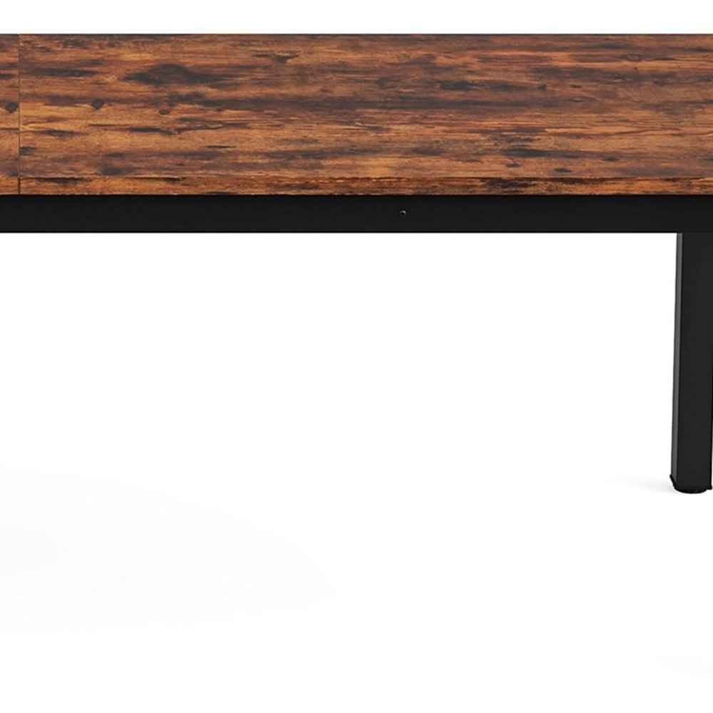 46" Brown and Black Wood and Iron Dining Table HomeRoots