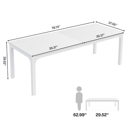 46" White Wood and Iron Dining Table HomeRoots