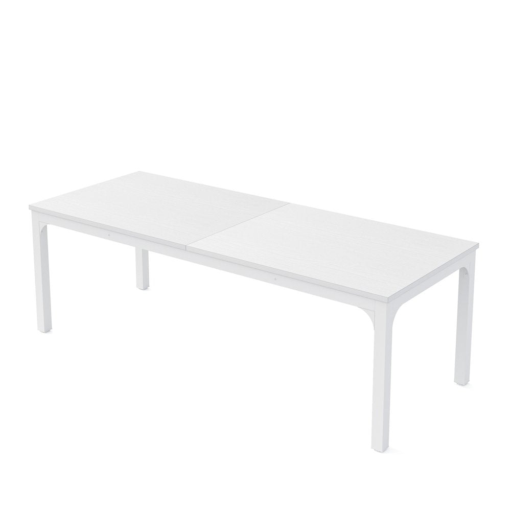 79" White Wood and Iron Dining Table HomeRoots