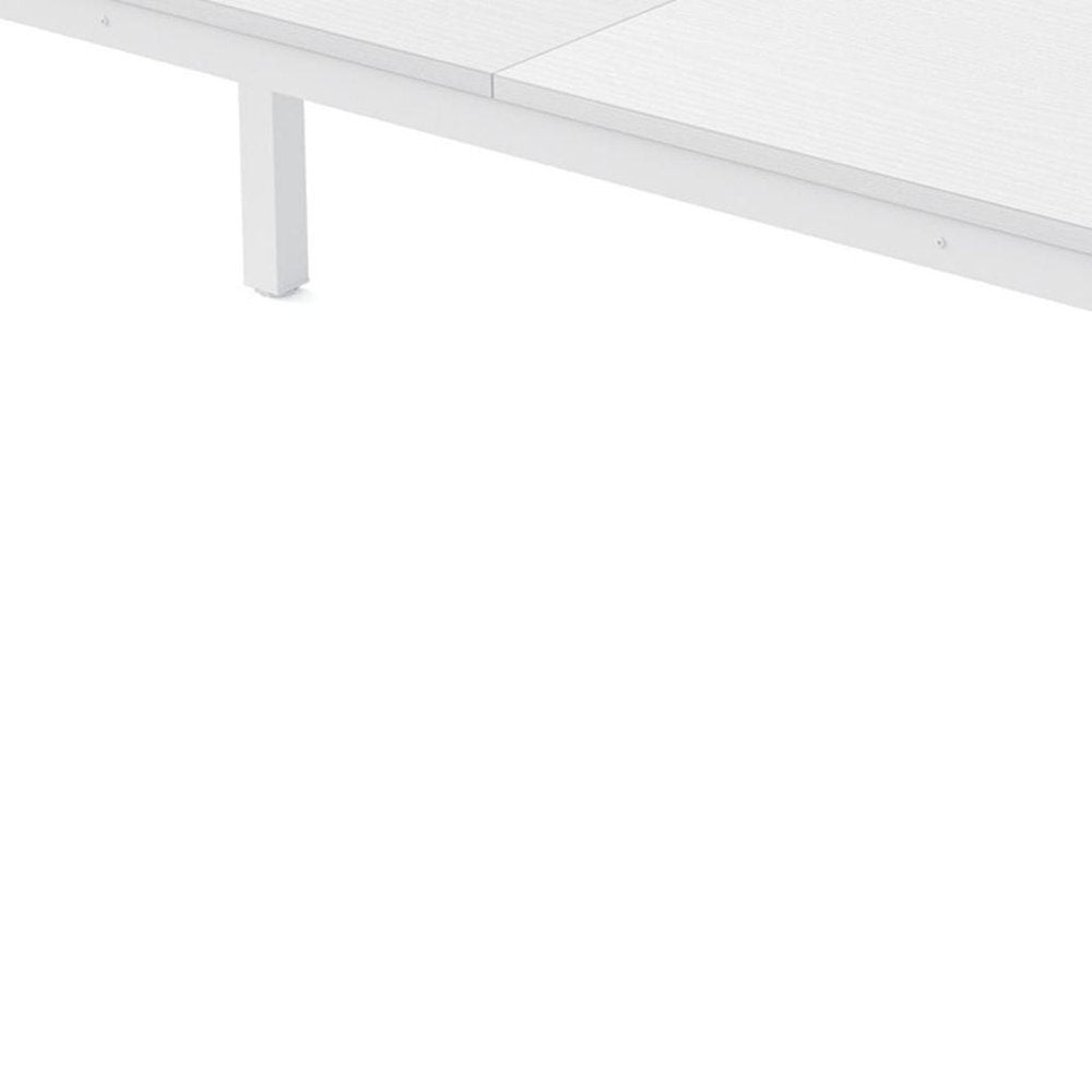 79" White Wood and Iron Dining Table HomeRoots