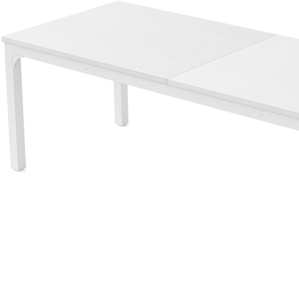 79" White Wood and Iron Dining Table HomeRoots