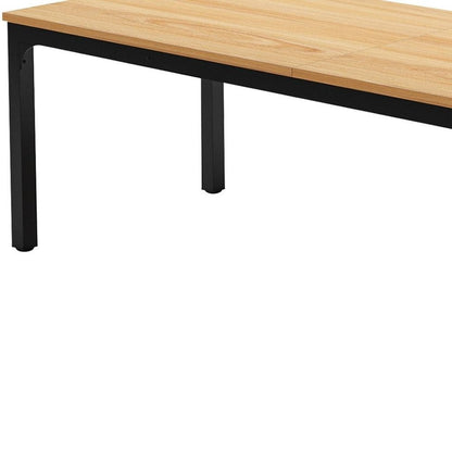 46" Natural and Black Wood and Iron Dining Table HomeRoots