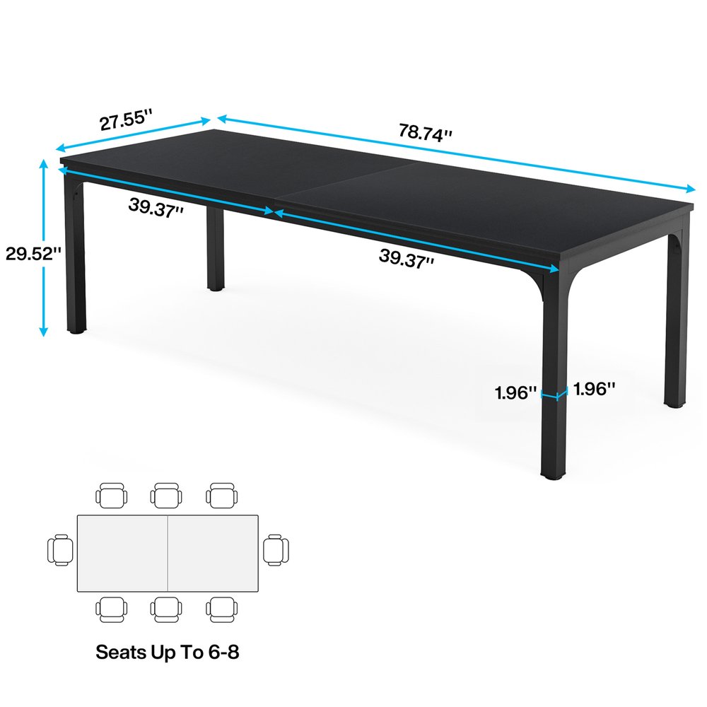46" Black Wood and Iron Dining Table HomeRoots