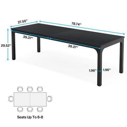 46" Black Wood and Iron Dining Table HomeRoots