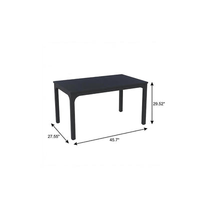46" Black Wood and Iron Dining Table HomeRoots