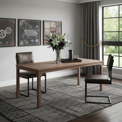 46" Brown Wood and Iron Dining Table HomeRoots