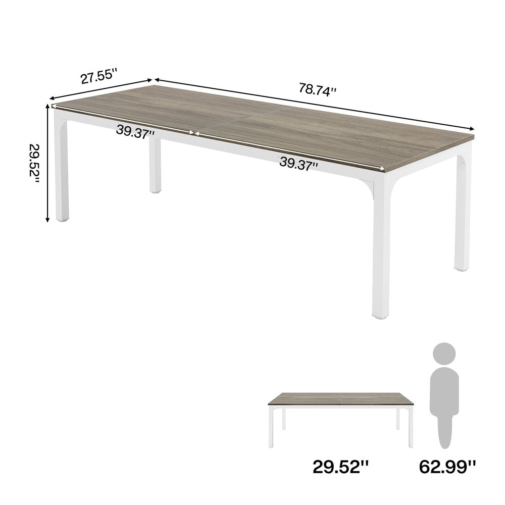 46" Gray and White Wood and Iron Dining Table HomeRoots