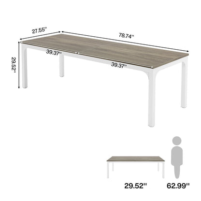 46" Gray and White Wood and Iron Dining Table HomeRoots