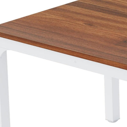 46" Brown and White Wood and Iron Dining Table HomeRoots
