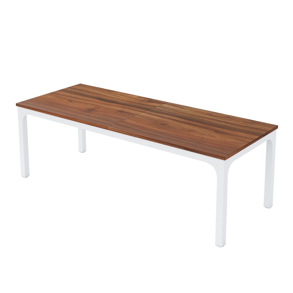 46" Brown and White Wood and Iron Dining Table HomeRoots