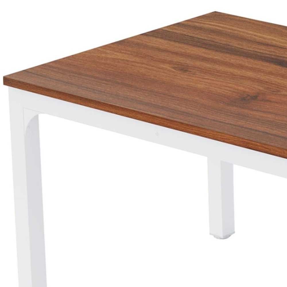 46" Brown and White Wood and Iron Dining Table HomeRoots
