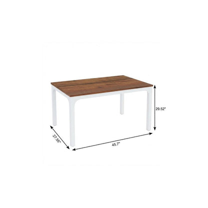 46" Brown and White Wood and Iron Dining Table HomeRoots
