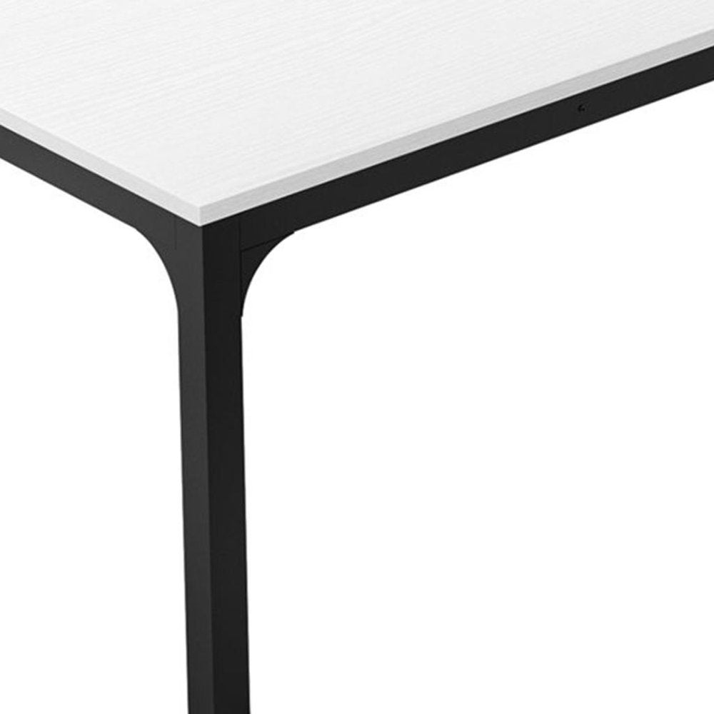 46" White and Black Wood and Iron Dining Table — view 4