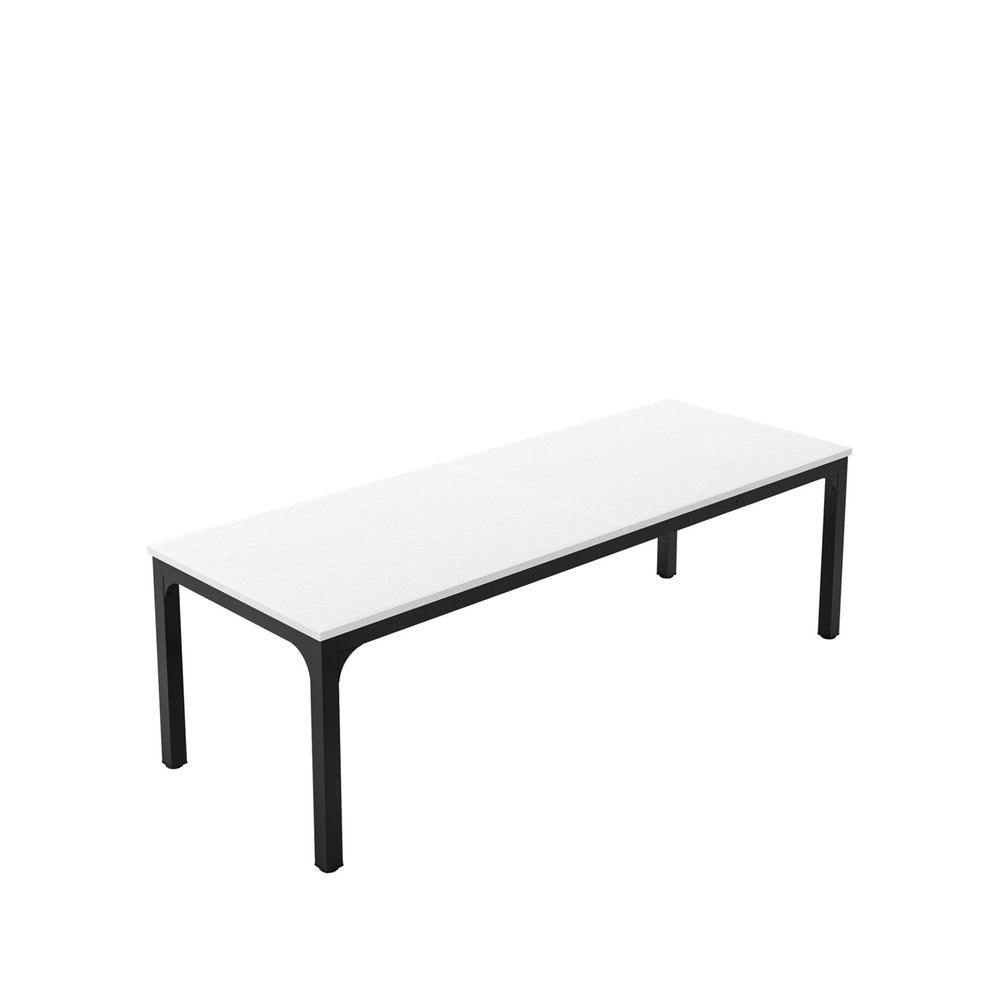46" White and Black Wood and Iron Dining Table — view 1