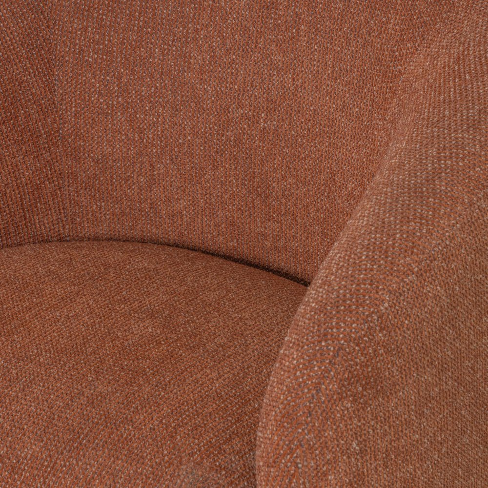 30" Rust and Brown Fabric And Wood Arm Chair HomeRoots