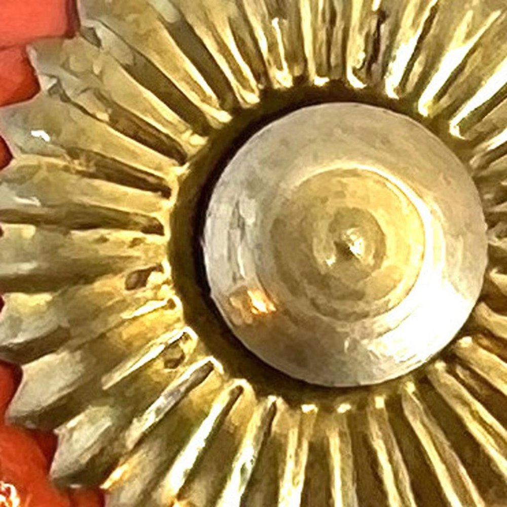 Set of Six Coral And Gold Ceramic Drawer Pull Knobs HomeRoots