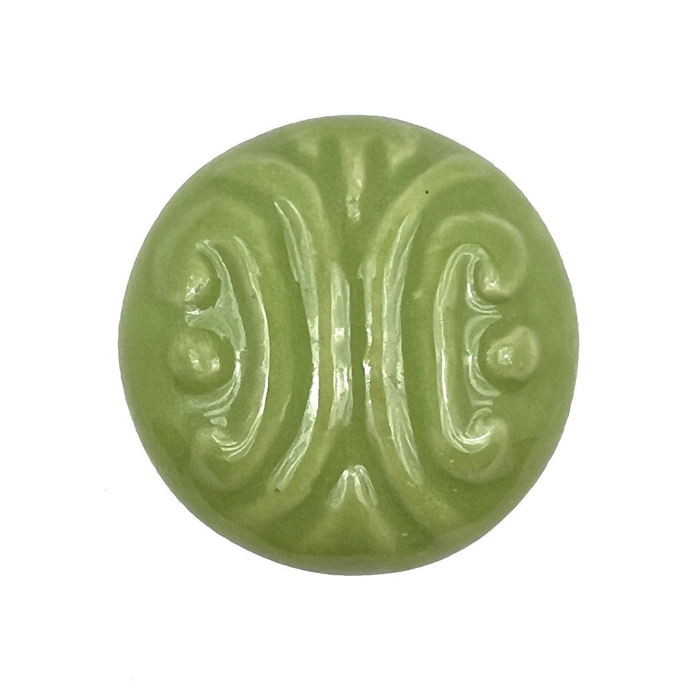 Set of Six Green Mushroom Knob Embossed Ceramic Drawer Pull Knobs HomeRoots