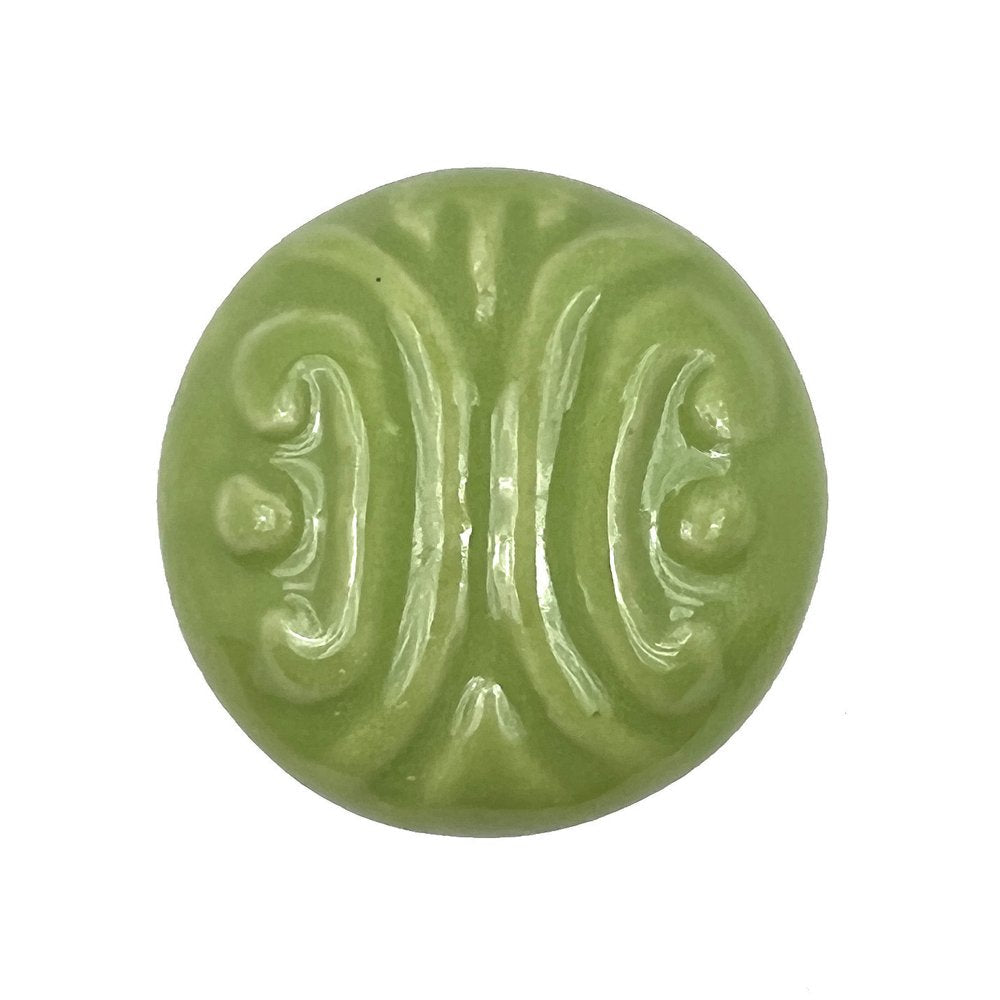Set of Six Green Mushroom Knob Embossed Ceramic Drawer Pull Knobs HomeRoots