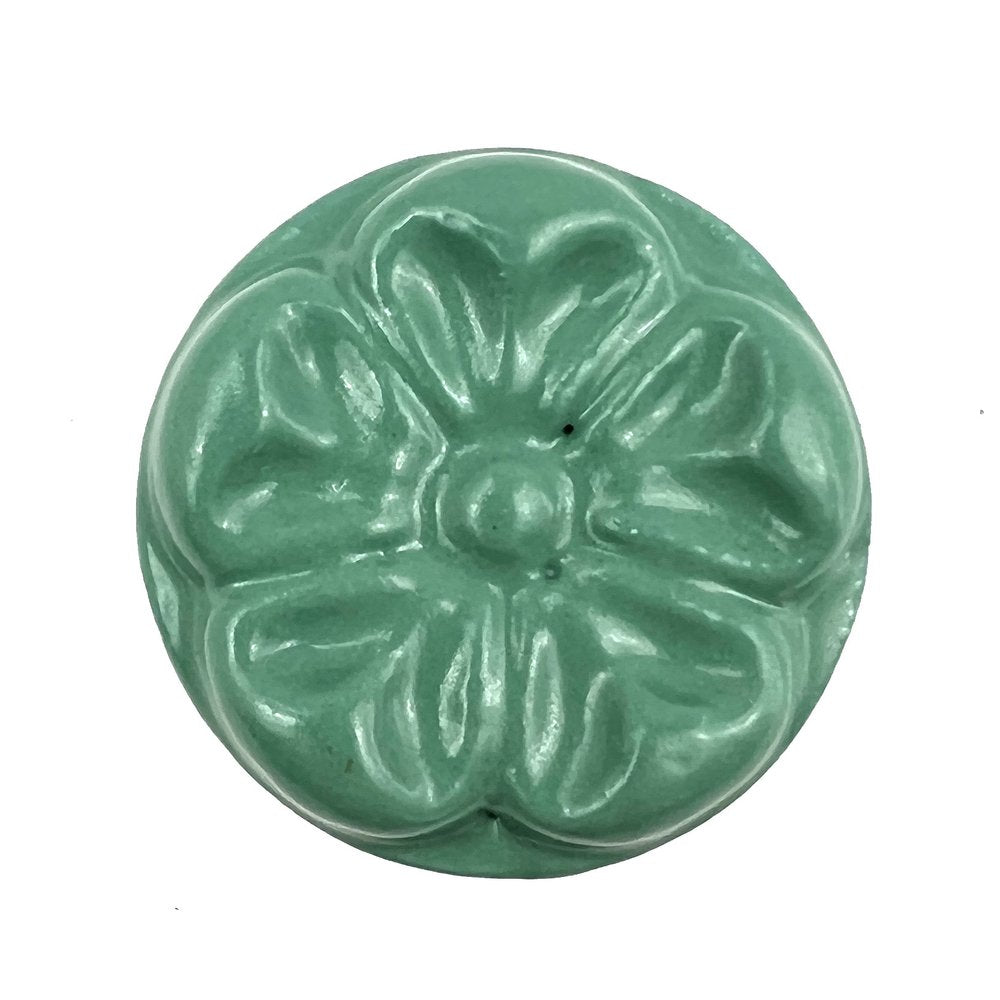 Set of Six Green Mushroom Knob Floral Ceramic Drawer Pull Knobs HomeRoots