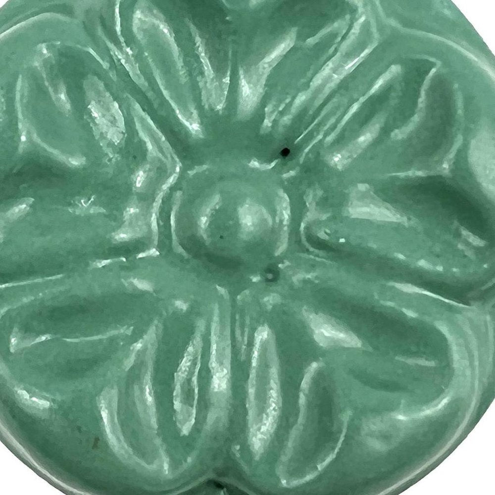Set of Six Green Mushroom Knob Floral Ceramic Drawer Pull Knobs HomeRoots