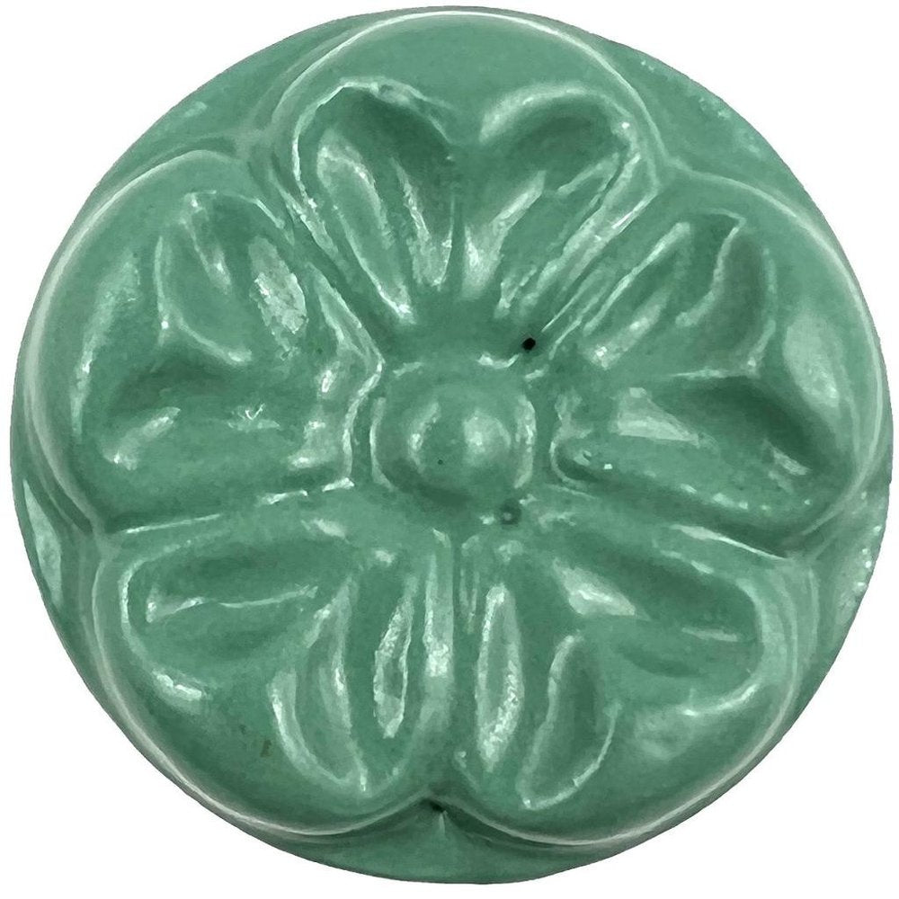 Set of Six Green Mushroom Knob Floral Ceramic Drawer Pull Knobs HomeRoots