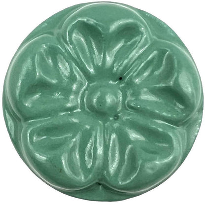 Set of Six Green Mushroom Knob Floral Ceramic Drawer Pull Knobs HomeRoots