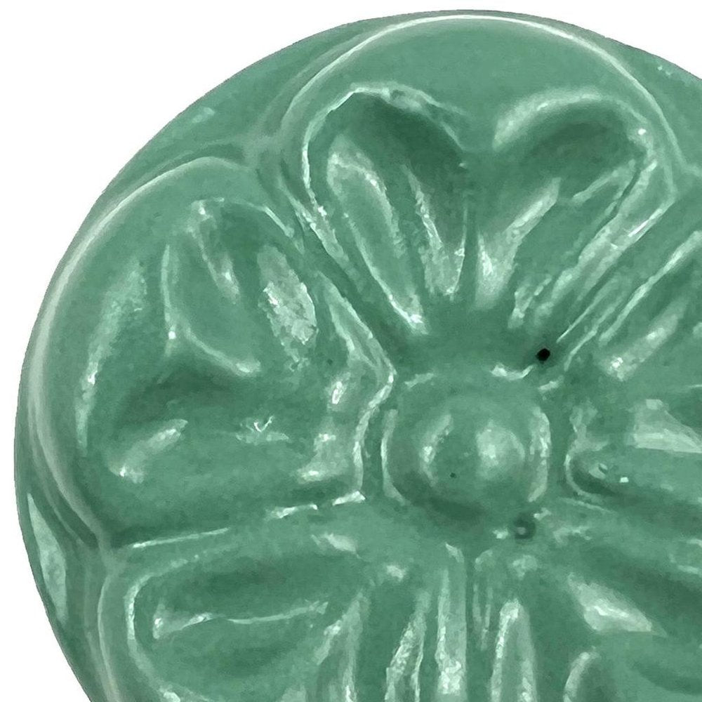 Set of Six Green Mushroom Knob Floral Ceramic Drawer Pull Knobs HomeRoots