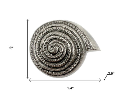 Set of Six Silver Novelty Knob Seashell Cast Aluminum Drawer Pull Knobs HomeRoots