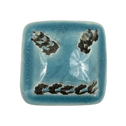 Set of Six Teal Square Knob Ceramic Drawer Pull Knobs HomeRoots