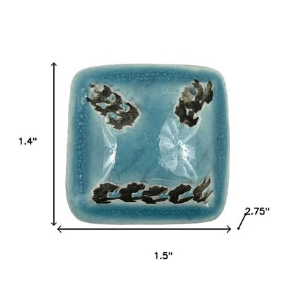 Set of Six Teal Square Knob Ceramic Drawer Pull Knobs HomeRoots