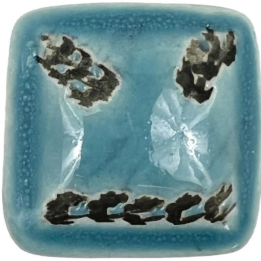 Set of Six Teal Square Knob Ceramic Drawer Pull Knobs HomeRoots