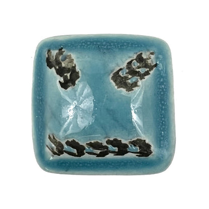 Set of Six Teal Square Knob Ceramic Drawer Pull Knobs HomeRoots