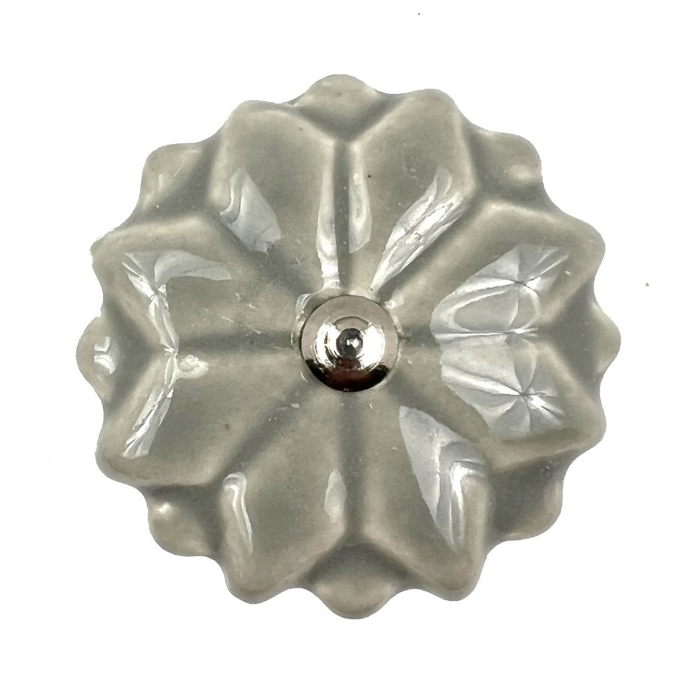 Set of Six Gray Ceramic Drawer Pull Knobs HomeRoots