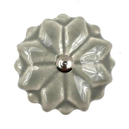 Set of Six Gray Ceramic Drawer Pull Knobs HomeRoots
