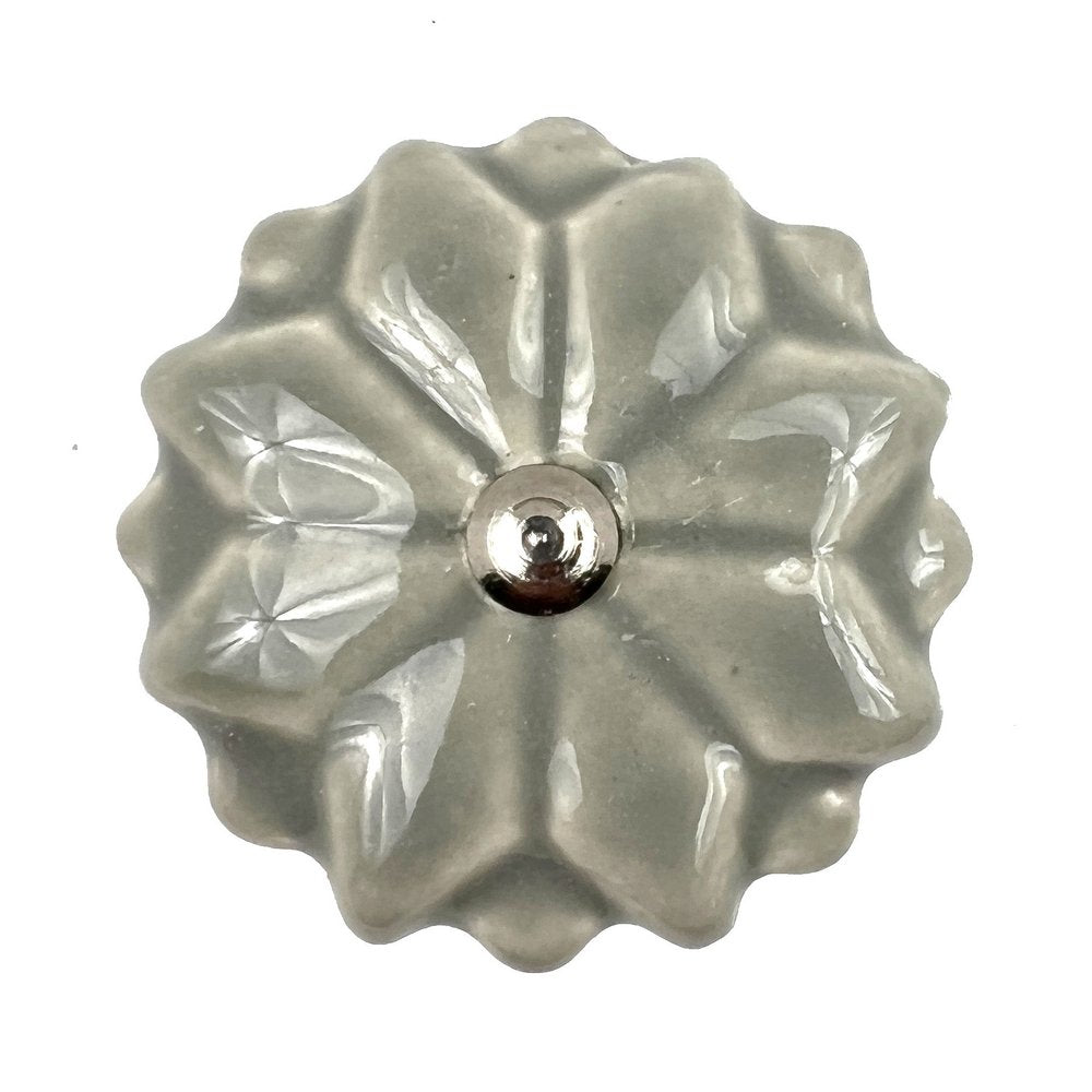 Set of Six Gray Ceramic Drawer Pull Knobs HomeRoots