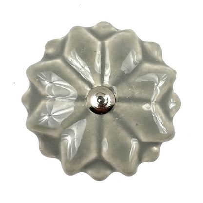 Set of Six Gray Ceramic Drawer Pull Knobs HomeRoots