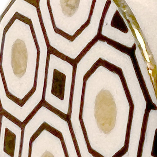 Set of Six Gold Silver And White Geometric Ceramic Drawer Pull Knobs HomeRoots