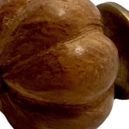 Set of Six Brown Floral Knob Wood Drawer Pull Knobs HomeRoots