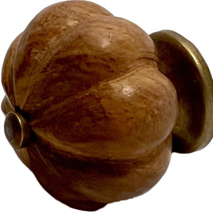 Set of Six Brown Floral Knob Wood Drawer Pull Knobs HomeRoots