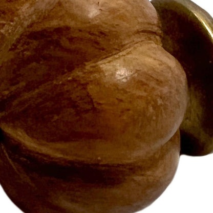 Set of Six Brown Floral Knob Wood Drawer Pull Knobs HomeRoots