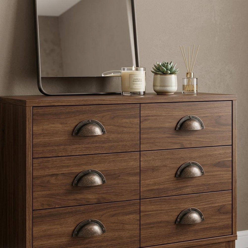 Set of Six Bronze Novelty Knob Metal Drawer Pull Knobs — view 9