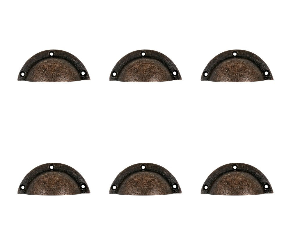 Set of Six Bronze Novelty Knob Metal Drawer Pull Knobs — view 4