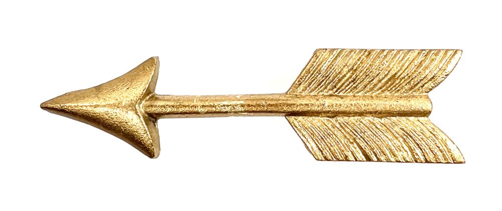 Set of Six Brass Cast Aluminum Arrow Drawer Pull Knobs HomeRoots